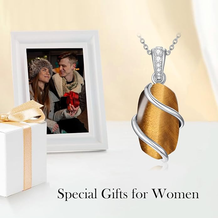 HPQQ Necklace for Women 925 Sterling Silver Dainty Gemstone Pendant Fine Jewelry Birthday Mothers Day Gifts for Mom Wife Her