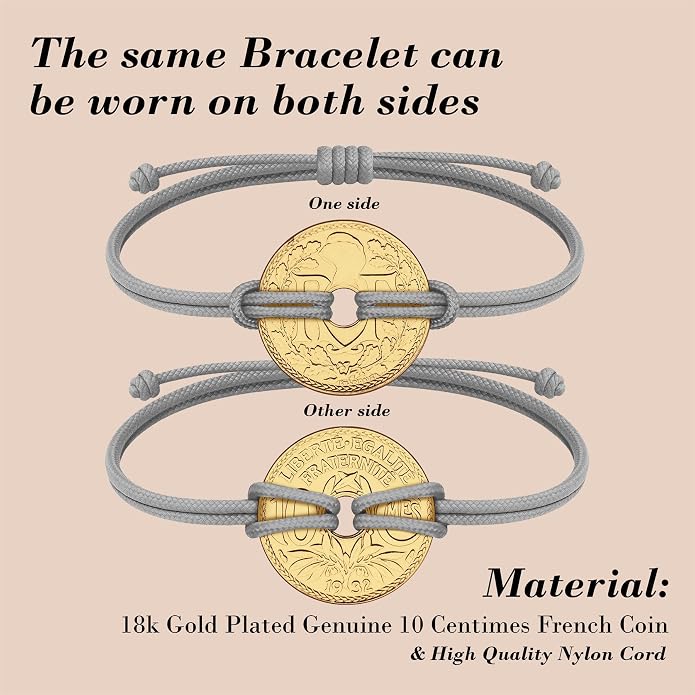 HOBBY OF KINGS Good Luck Coin Bracelet | 18k Gold Plated Wristband | Handmade Jewelry for Collectors and History Lovers