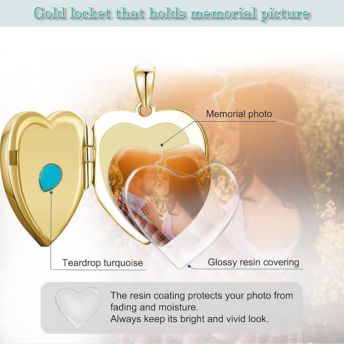 SOULMEET Personalized Silver Locket Necklace That Holds Pictures Photo Keep Someone Near to You, Memorial Custom Lockets Necklaces Letters Engraving for His Her