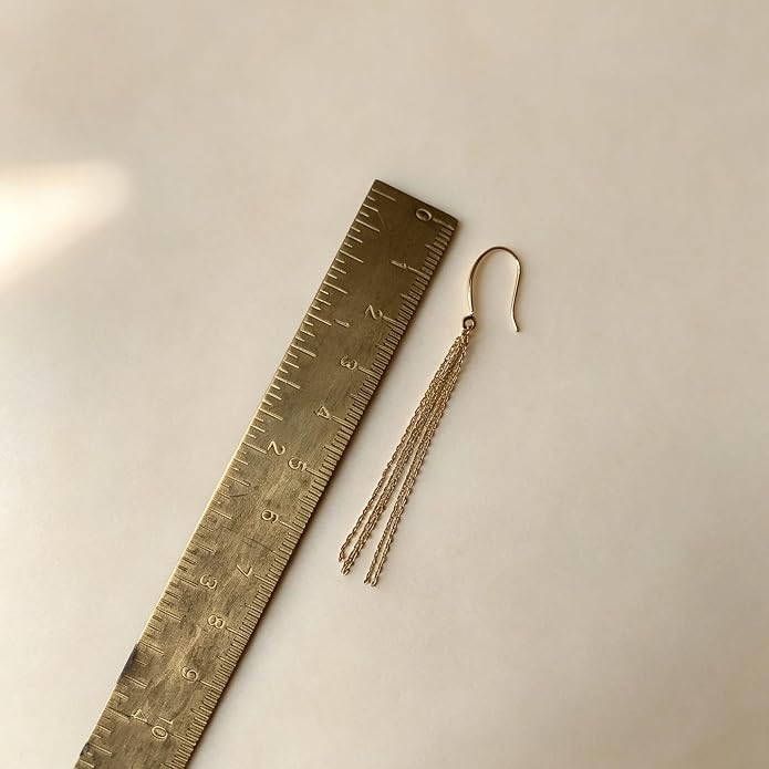 Long Chain Dangle Earrings Dainty Tassel Drop Linear Earrings Hypoallergenic Jewelry