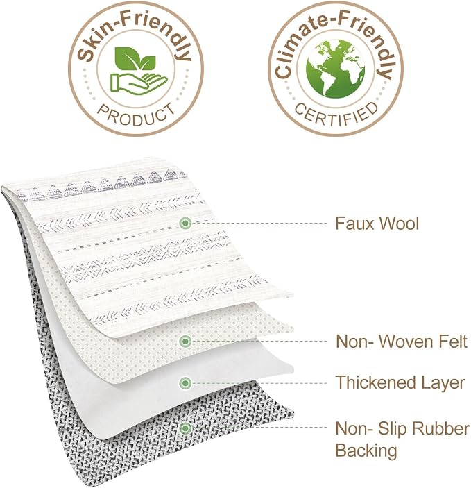 Nakagishi Area Rug Living Room Rugs: 3x5 Soft Machine Washable Boho Neutral Farmhouse Stain Resistant Moroccan Indoor Floor Carpet for Bedroom Nursery Kids Entryway Kitchen Entry Bedside Home- Gray