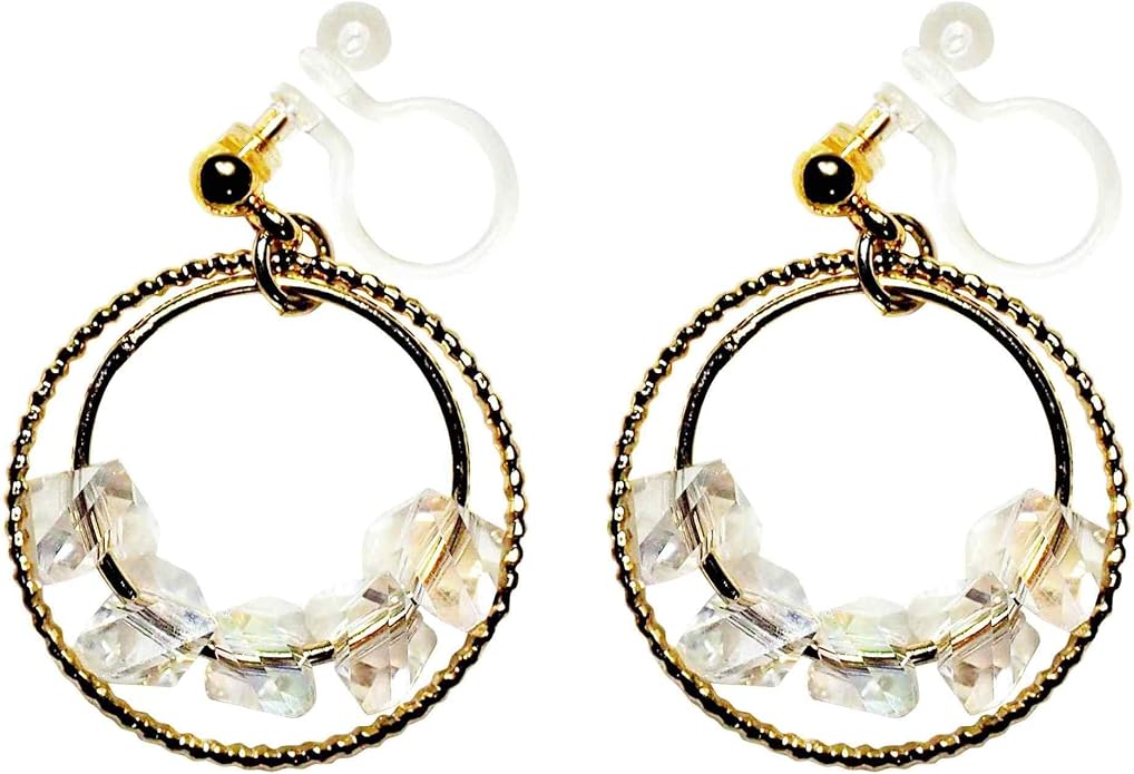 Dangle Silver Invisible Clip On Earrings for Women Not Pierced Gold Crystal Rhinestone Comfortable Hoop Fringe Long Chain Clip On Earrings