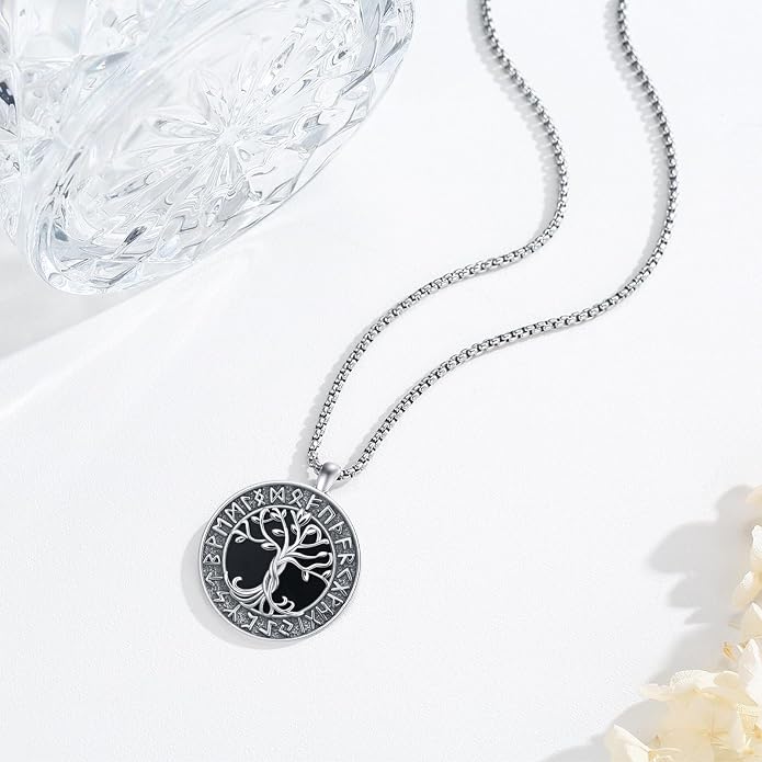 Viking Necklace for Men 925 Sterling Silver Viking Norse Pagan Jewelry Gifts for Women