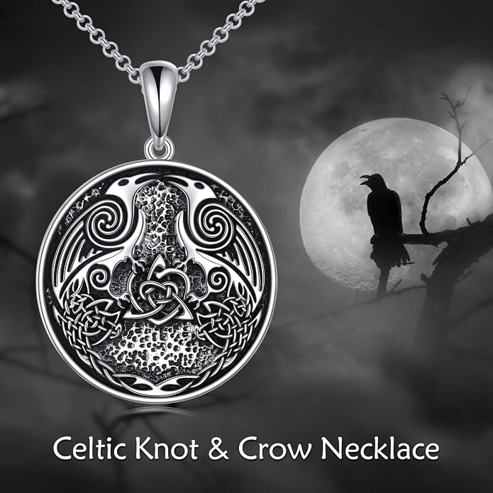 POPLYKE Faith/Sword/Mustard Seed/Horse/Wolf/Thor's Hammer/Viking/Devil Eyes Snake Sterling Silver Necklace for Men Jewelry Birthday Gifts