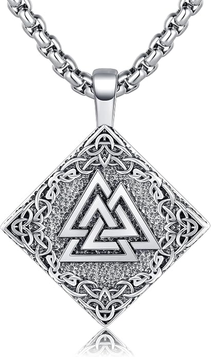 URONE Men Viking Pendant Necklace Sterling Silver Norse Viking Jewelry