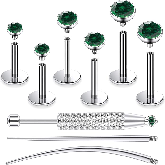 Jenxnjsjo F136 Titanium 20/18/16g Earrings Nose Lip Rings Studs Labret Medusa Tragus Helix Conch Cartilage Piercing Jewelry for Women