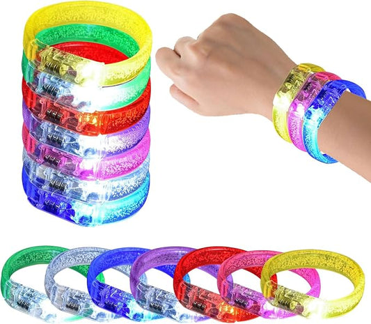 M.best 14pcs Glow Bracelets with 14pcs Spare Batteries Glow in The Dark Bracelets Toys for Party Favors