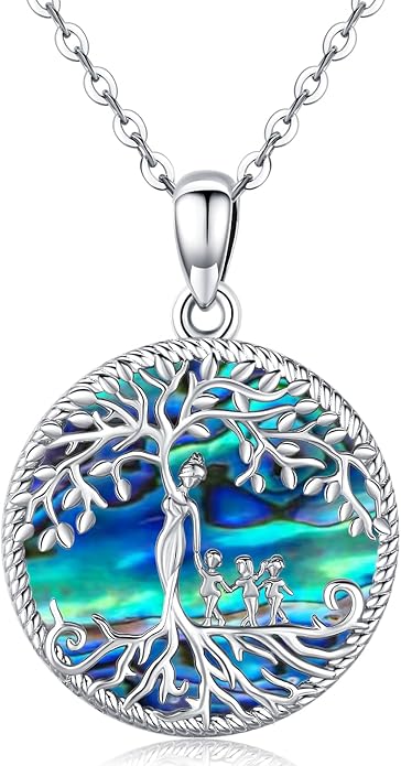 Odinstone Tree of Life Necklace, Sterling Silver Pendant for Women Family Tree Necklaces Jewelry for Mom/Wife/Grandma(With Fine Gift Box)