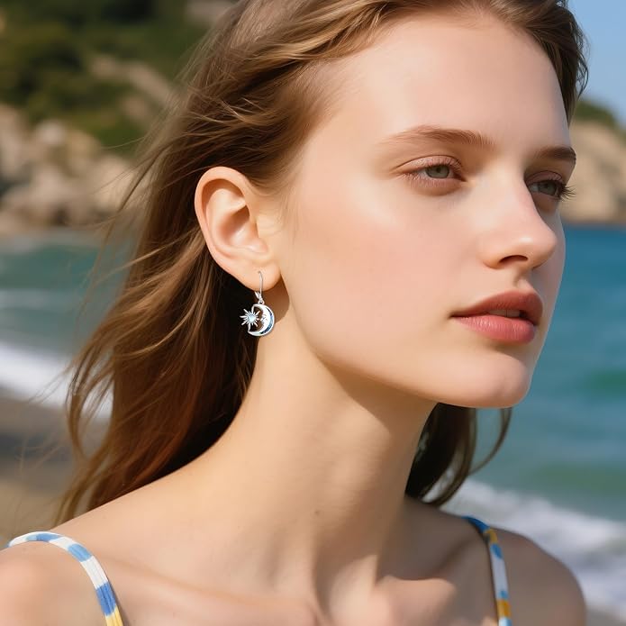 AOBOCO Mustard Seed Earrings for Women Sterling Silver Mountain Cross Earrings Dangle Christian Religion Jewelry Mothers Day Birthday for Mom Wife Friends