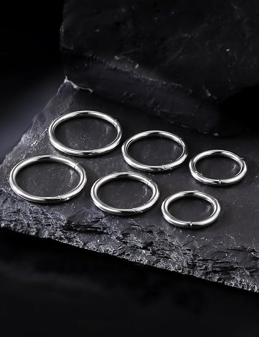 20G 18G 16G 14G 12G 10G 8G 6G 4G 2G Nose Rings Hoops 316l Surgical Steel Clicker Septum Lip Ring Tragus Helix Daith Rook Conch Snug Cartilage Lobe Earrings Hoop Piercing Jewelry For Women Men