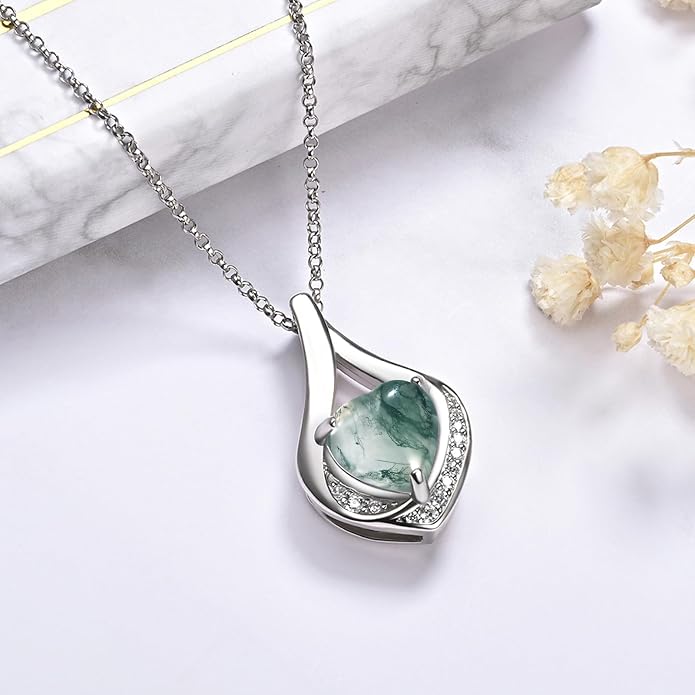 Cremation Jewelry 925 Sterling Silver Teardrop Urn Necklace for Ashes Heart Shape Memorial Keepsake Pendant for Human Ashes for Women Gift
