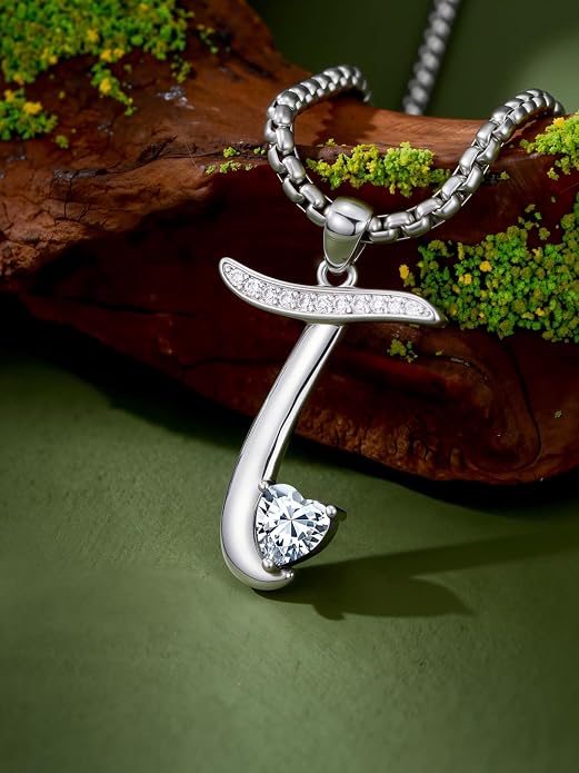 Birthday Gifts for Women Alphabet A to Z Initial Birthstone Pendant Necklaces for Women - 18k White Gold Plated Personalized Name Jewelry Anniversary Graduation Gifts for Wife Her Daughter Girlfriend(with Gift Box)