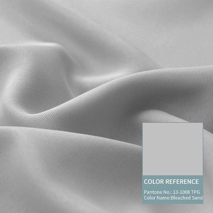 BGment 100% Blackout Curtains 108 Inch Long 2 Panles Set, Thermal Insulated Total Light Locking Soundproof Grommet Curtains & Drapes for Living Room with Black Liner, 52 Inch Wide Each, Light Grey