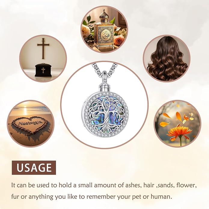 POPLYKE Tree of Life Necklace for Women Sterling Silver Celtic Knot Family Tree With Blue/Purple/Volcano Crystal Irish Gifts for Mom Wife Birthday Christmas