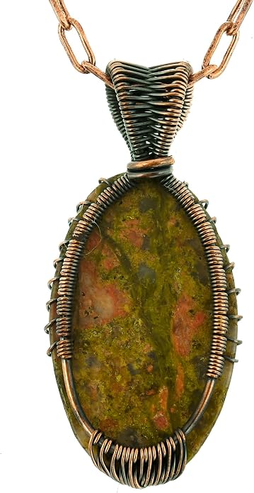 Tree Of Life Natural Gemstone Pendant Copper Wire Wrapped Jewelry Necklace