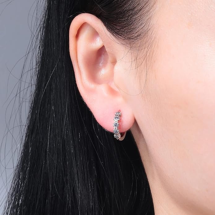 CiNily Small Hoop Earrings for Women Girls Flower Cubic Zirconia Huggie Earrings Hypoallergenic 14K Yellow Gold Plated Cartilage Earrings