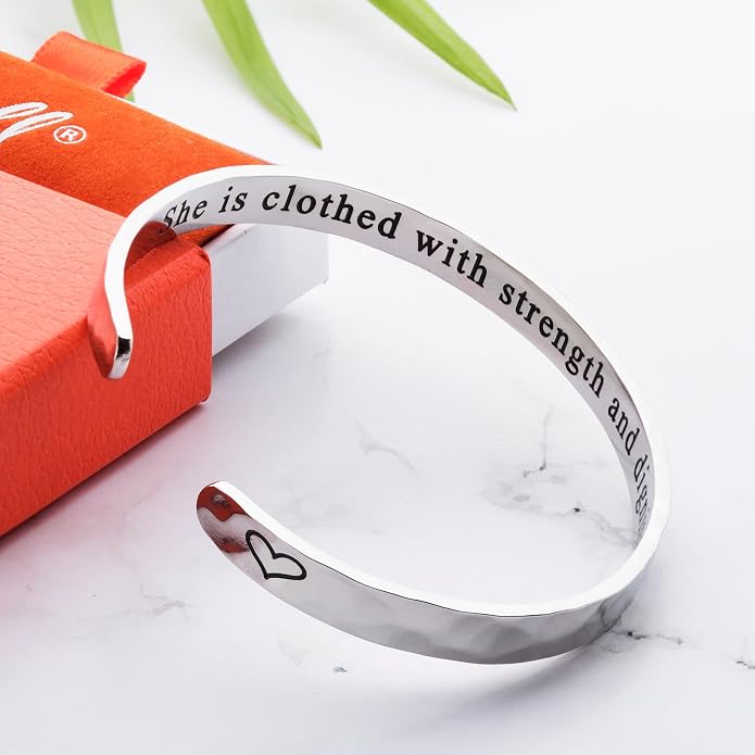Carviell Bracelet - Gifts for Women – Inspirational, Friendship, Love, Mom, Daughter, Sister, Christian, Graduation, Memorial & Wedding Gifts – 100+ Phrases – Stainless Steel, Gift-Ready