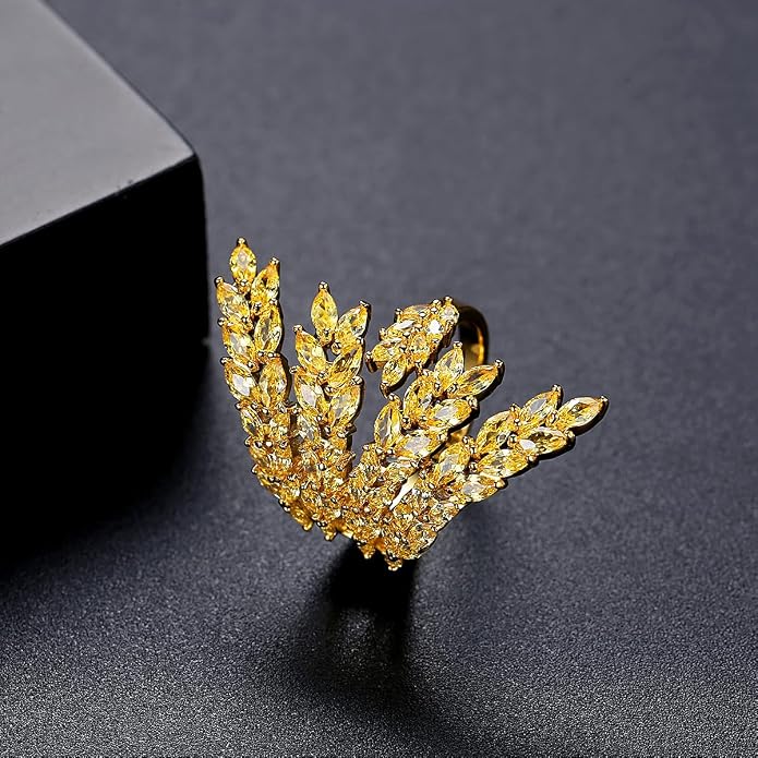 18K Gold Plated Rings for Women and Teen Girls Non Tarnish Cubic Zirconia Fidget Ring Butterfly/Snake/Mesh/Cross/Crown Knuckle Ring Open Adjustable Statement Stacking Chunky Rings
