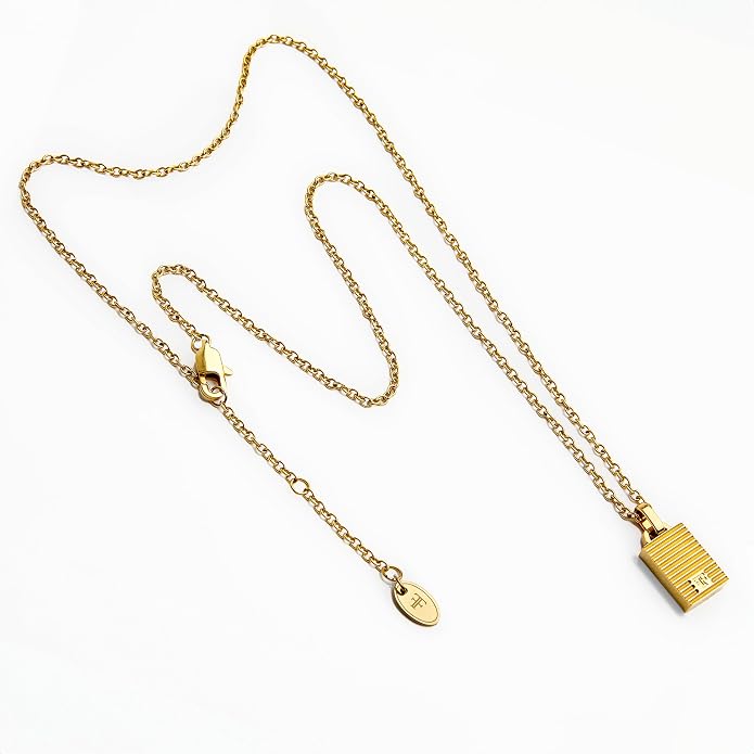 Forge & Foundry Men's Minimalist Stainless Steel and Solid Onyx Inlay Pendant | 21 Inch Rolo Chain | Design-Led Artisan Jewelry, from London