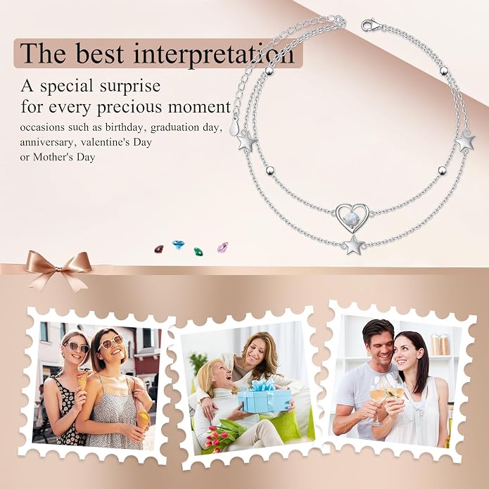 Anklets for Women 925 Sterling Silver Blue Evil Eye Infinity Butterfly Adjustable Multilayer Layered Summer Beach Ankle Bracelet Foot Chain Jewelry for Women