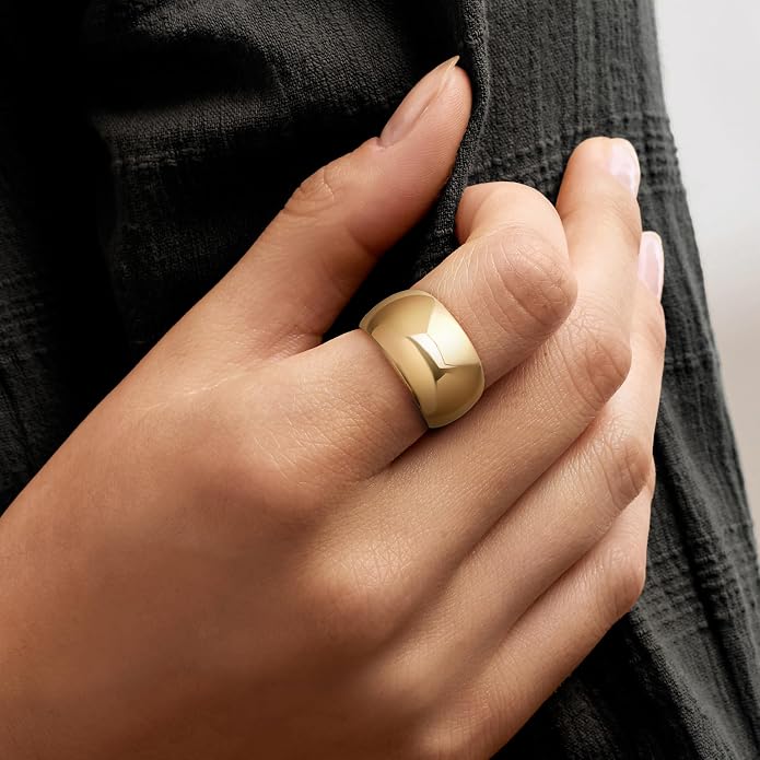 Ross-Simons Italian 18kt Gold Over Sterling Dome Ring