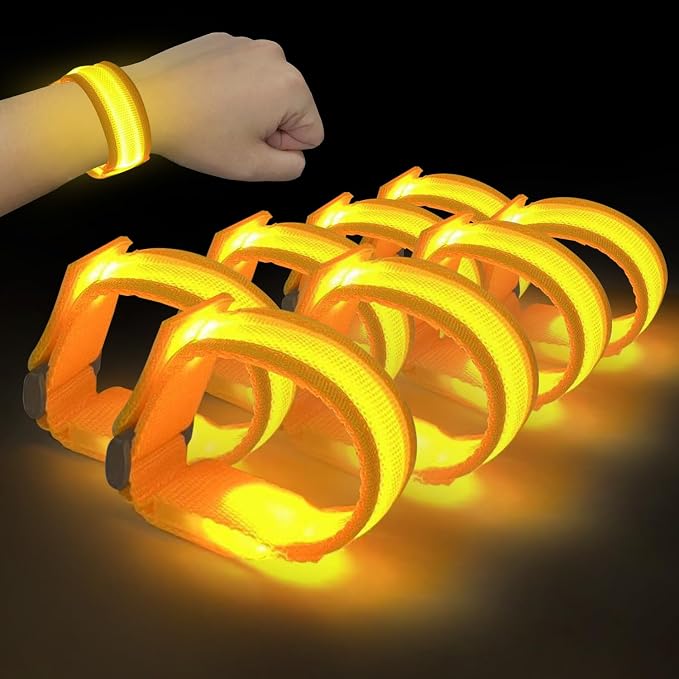 M.best 8pcs LED Light Up Bracelets Glow Flashing Wristbands Glow in The Dark Party Supplies for Wedding, Raves, Concert, Camping,Sporting Events, Party Yellow