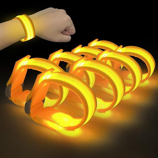 M.best 8pcs LED Light Up Bracelets Glow Flashing Wristbands Glow in The Dark Party Supplies for Wedding, Raves, Concert, Camping,Sporting Events, Party Yellow
