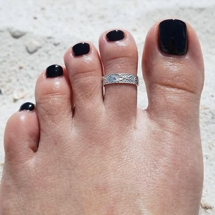Sterling Silver Toe Ring, Handmade Adjustable Open Band, Minimalist Dainty Summer Beach Foot Jewelry for Women, Can Be Worn as Knuckle or Pinky Ring
