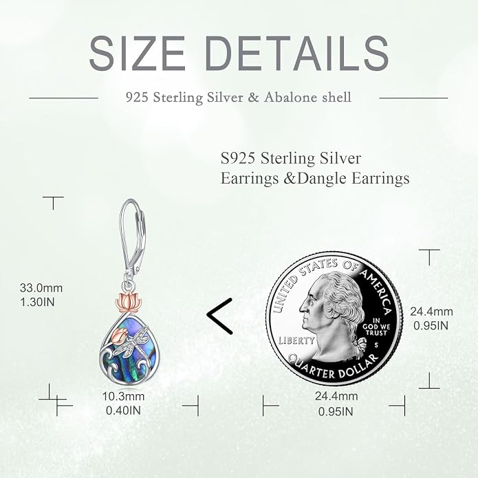 AOBOCO Teardrop Dangle Earrings for Women 925 Sterling Silver Moonstone Flower Filigree Leverback Jewelry Birthday