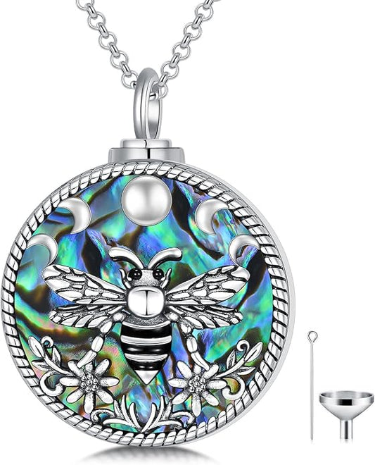 PELOVNY Urn Necklaces for Ashes of Loved Ones 925 Sterling Silver Personalized Heart Locket Urn Necklace Cremation Keepsake Memorial Jewelry Gifts for Women Men
