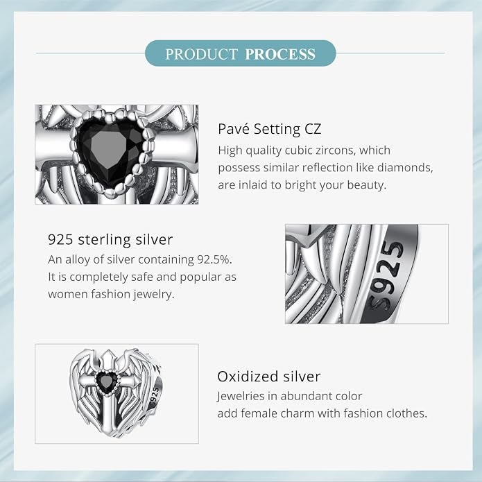 NINGAN 925 Sterling Silver Charm Golden Love Charm Buckle Safety Chain Travel Bead Firefly Dragonfly Pendant, Suitable for Women Bracelet and Necklace as Gift from Mom and Friends