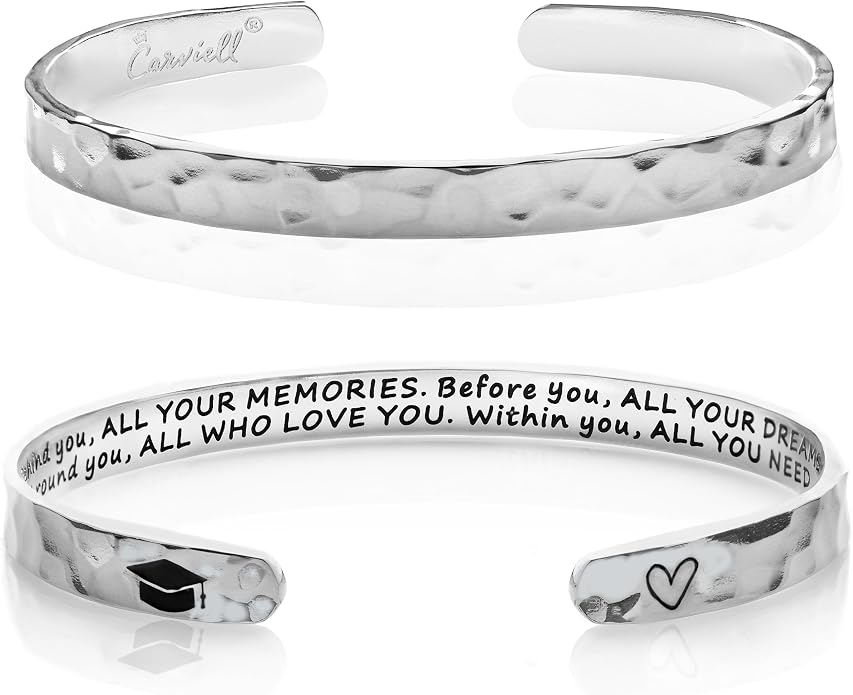 Carviell Bracelet - Gifts for Women – Inspirational, Friendship, Love, Mom, Daughter, Sister, Christian, Graduation, Memorial & Wedding Gifts – 100+ Phrases – Stainless Steel, Gift-Ready
