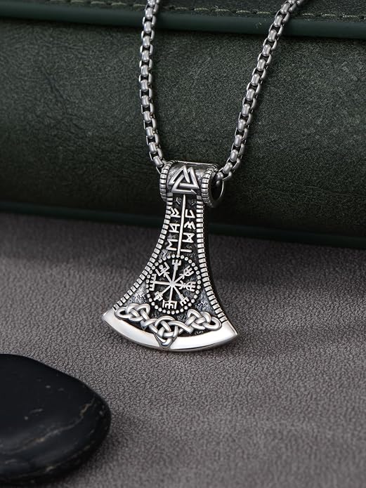 Norse Viking Thor Hammer Necklace 925 Sterling Silver Nordic Mjolnir Necklace Viking Talisman Jewelry Gift for Men