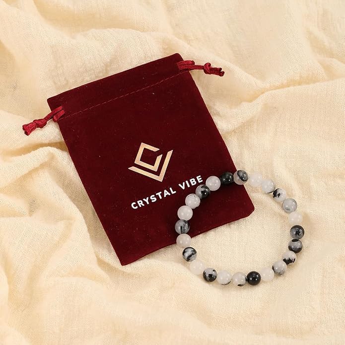 Crystal Vibe - Healing Crystal Bracelet for Women & Men | Natural Gemstone Bead Bracelet | Adjustable Handmade Energy Stone Bracelet | Bracelet for Meditation, Yoga & Daily Wear | Multiple Types