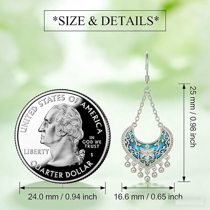 Chandelier Earrings Chandelier Dangle Drop Earrings Abalone Shell Flower Jewelry Floral Lover Gift for Women Mom