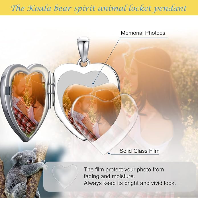 SOULMEET Personalized Silver Locket Necklace That Holds Pictures Photo Keep Someone Near to You, Memorial Custom Lockets Necklaces Letters Engraving for His Her