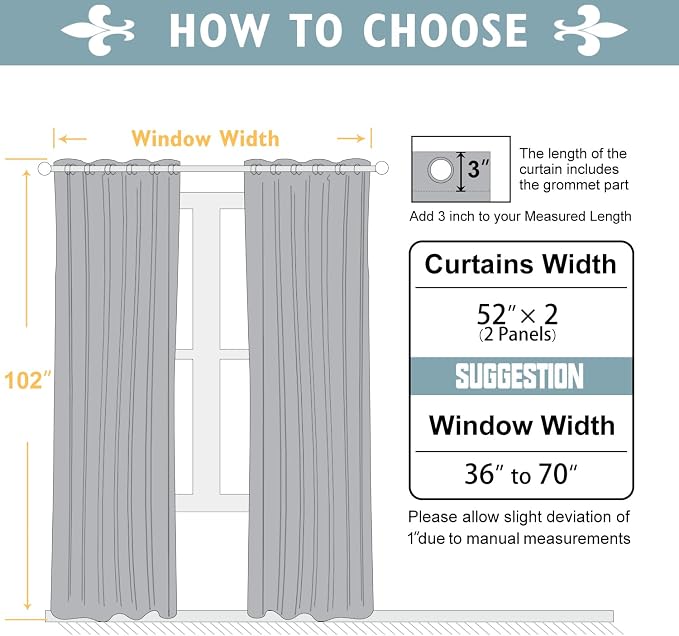ChrisDowa 100% Blackout Curtains for Bedroom 102 Inches Long 2 Panels Set | 2 Thick Layers, Thermal Insulated, Light Blocking, Grommet, Long Window Drapes, for Living Room, Light Beige, 52 x 102 Inch