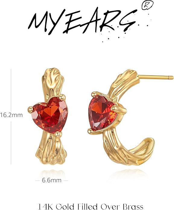 MYEARS Women Hoop Earrings Gold 14K Gold Filled Small Simple Handmade Hypoallergenic Everyday Illusion Jewelry