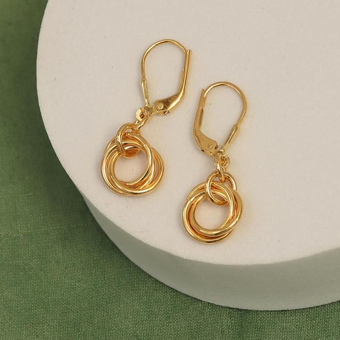LeCalla Women's Drop & Dangle Earrings | 925 Sterling Silver Leverback Earrings | Lightweight Teardrop Lever Back Drop Dangle Earring for Women