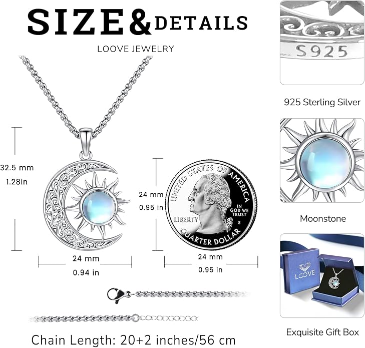 Pentagram Necklace Sterling Silver Triple Moon Goddess/Celtic Knot Witches Knot/Ankh/Sun and Moon/Hecate/Lilith/Santa Muerte/Tetragrammaton Pendant Necklace Pagan Wiccan Magic Egyptian Amulet Jewelry for Women Men