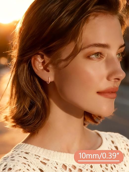 FaithHeart 925 Sterling Silver Huggie Hoop Earrings, Small Hoop Earring for Women, Silver/14K Gold/Black/Rose Gold Hypoallergenic Cartilage Earrings for Women 8/10/12/14/16/18/20mm