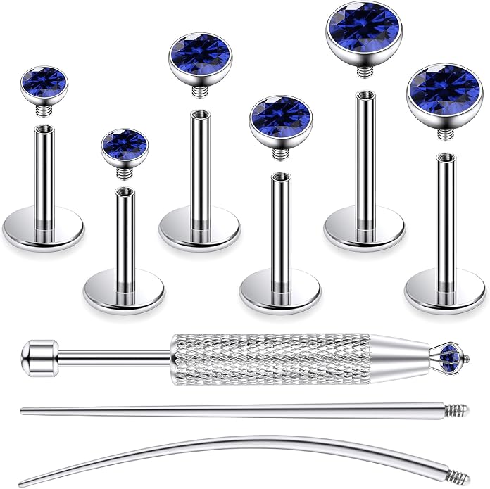 Jenxnjsjo F136 Titanium 20/18/16g Earrings Nose Lip Rings Studs Labret Medusa Tragus Helix Conch Cartilage Piercing Jewelry for Women