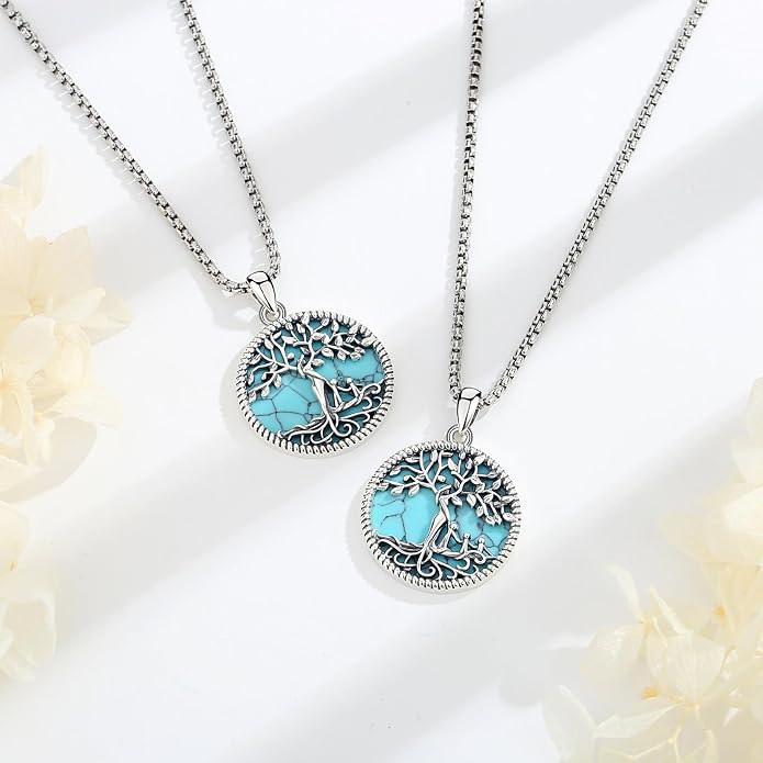 Vito 925 Sterling Silver Tree of Life Necklace for Women, Mother Tree Pendant for Mom Mother Necklace Mother's Day Jewelry Gift for Wife Grandma, 18/22 Inch Chain