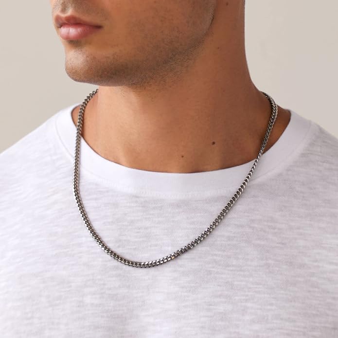 PAVOI 22K Gold Plated Chain Necklace For Women | Italian Solid 925 Sterling Silver Necklace for Men | Cuban Link, Rope, Snake & Rope Diamond-Cut Herringbone | Trendy Unisex Jewelry