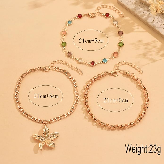 Anklet Bracelets for Women Boho Beaded Layered Ankle Bracelets Stack Summer Beach Waterproof Jewelry