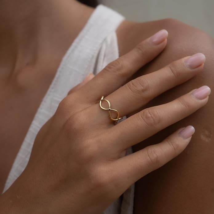 Made by Nami Stainless Steel Gold Adjustable Rings for Women Stackable Chunky Gold Rings for Women