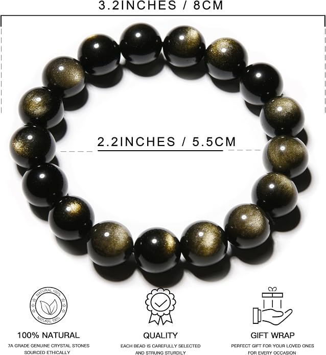 ILLUMINIA 5A Grade Natural Crystal Gemstone Bracelet | Healing Energy Charged Quartz Stone Bead | Handcrafted Stretch Bracelet for Women Men Teens