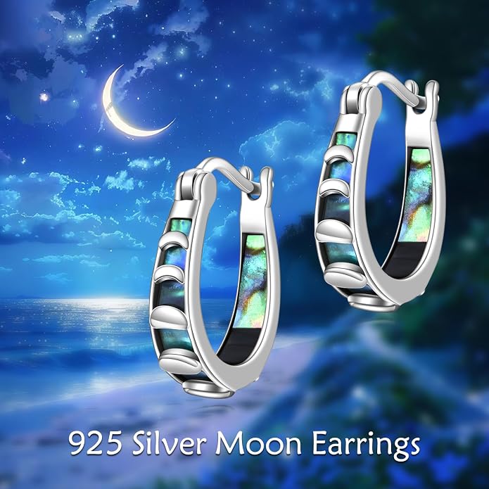 Sterling Silver Hoop Earrings Small Hoop Sun/Leaf/Triangle Huggie Earrings for Women Hypoallergenic