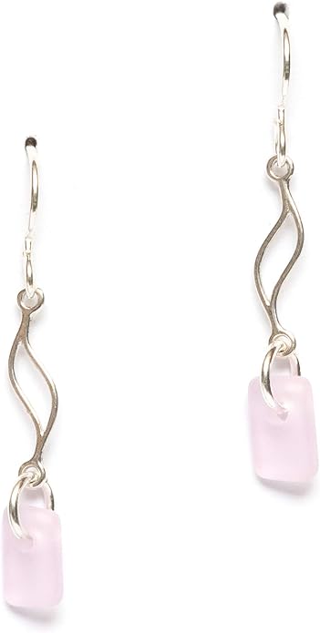 Journey Sea Glass Earrings - Sterling Drop Beach Earrings for Women by EcoSeaCo, using sustainable, recycled and repurposed material. Handmade Jewelry in the USA