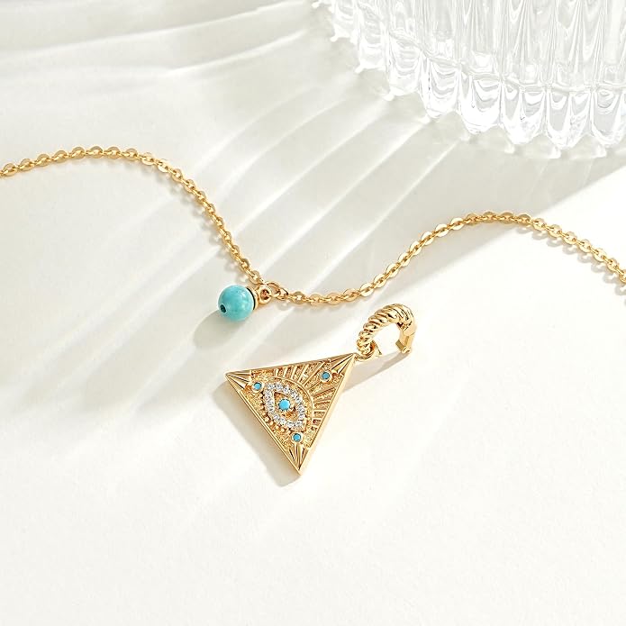 Fashion Dainty Necklace for Women - 14K Gold Plated Detachable Pendant with Cubic Zirconia Accent, Hypoallergenic Layering Jewelry for Women, Trendy Storm Charm Necklace for Daily Wear & Gifting